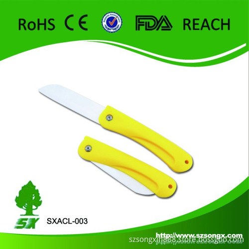Colorful Ceramic folding knife,hot new products for 2015,pocket knife for fruit and vegetable,white blade